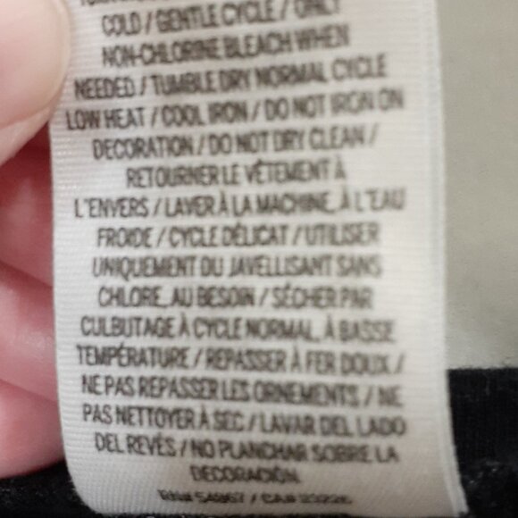 Victoria's Secret PINK Shirt Long Sleeve Black, White Logo SZ Med Cotton Hi Lo - Picture 7 of 7